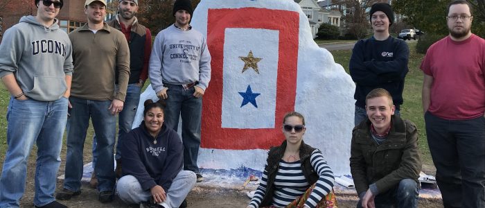 Rock painted at Storrs for Veterans Day 2017