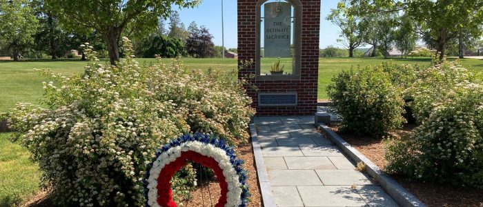 Wreath on Ultimate Sacrifice Memorial for Memorial Day 2023